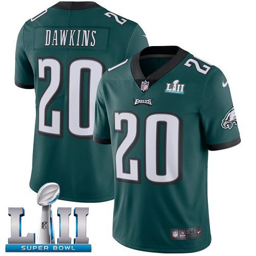 Men Philadelphia Eagles #20 Dawkins Green Limited 2018 Super Bowl NFL Jerseys->->NFL Jersey